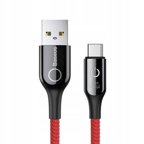 Baseus C-Shaped Light |  Kabel USB - Type-C USB-C 3A Quick Charge 3.0 100cm z diodą LED EOL