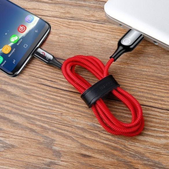 Baseus C-Shaped Light |  Kabel USB - Type-C USB-C 3A Quick Charge 3.0 100cm z diodą LED EOL