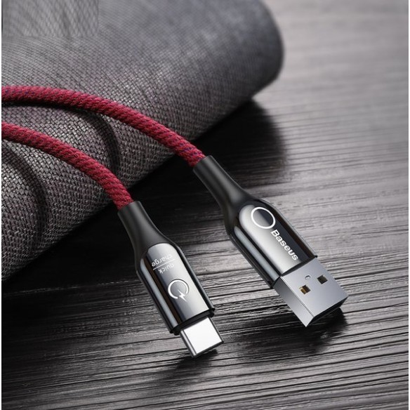 Baseus C-Shaped Light |  Kabel USB - Type-C USB-C 3A Quick Charge 3.0 100cm z diodą LED EOL