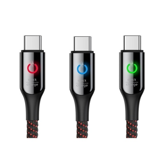 Baseus C-Shaped Light |  Kabel USB - Type-C USB-C 3A Quick Charge 3.0 100cm z diodą LED EOL