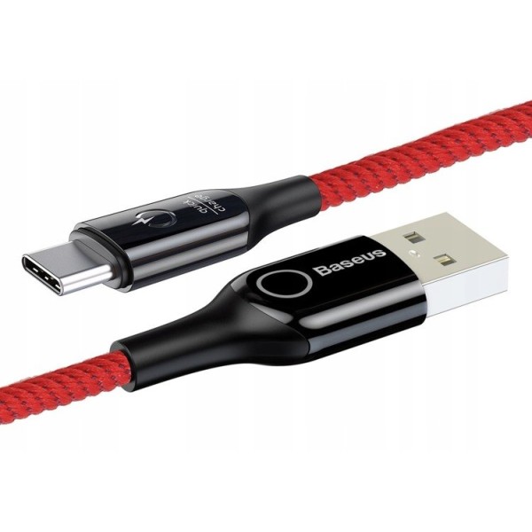 Baseus C-Shaped Light |  Kabel USB - Type-C USB-C 3A Quick Charge 3.0 100cm z diodą LED EOL