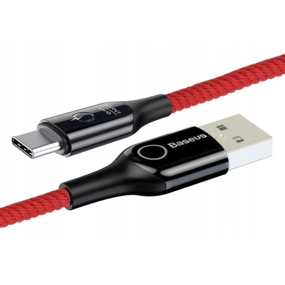 Baseus C-Shaped Light |  Kabel USB - Type-C USB-C 3A Quick Charge 3.0 100cm z diodą LED EOL