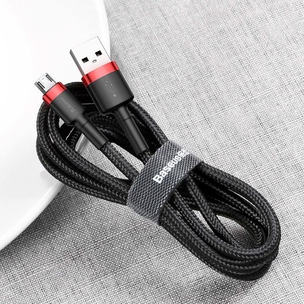 Baseus Cafule Cable | Nylonowy kabel przewód USB - Micro USB dwustronny 1.5A 2M 