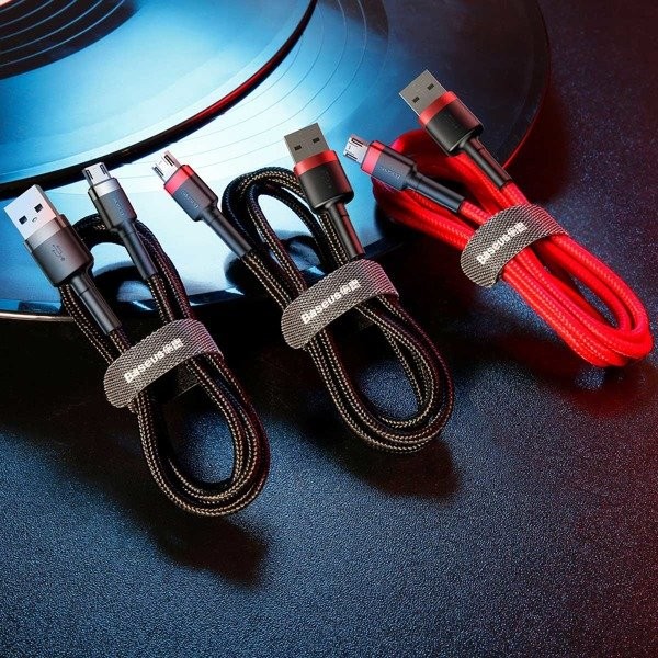 Baseus Cafule Cable | Nylonowy kabel przewód USB - Micro USB dwustronny 1.5A 2M 
