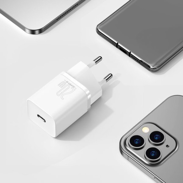 Baseus Super Si | Ładowarka sieciowa USB-C PD 20W + kabel Lightning 1m do iPhone 