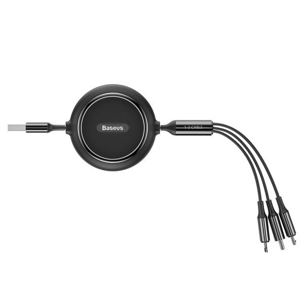 Baseus Golden Loop | Kabel 3w1 USB - Lightning Micro USB USB-C z regulacją długości