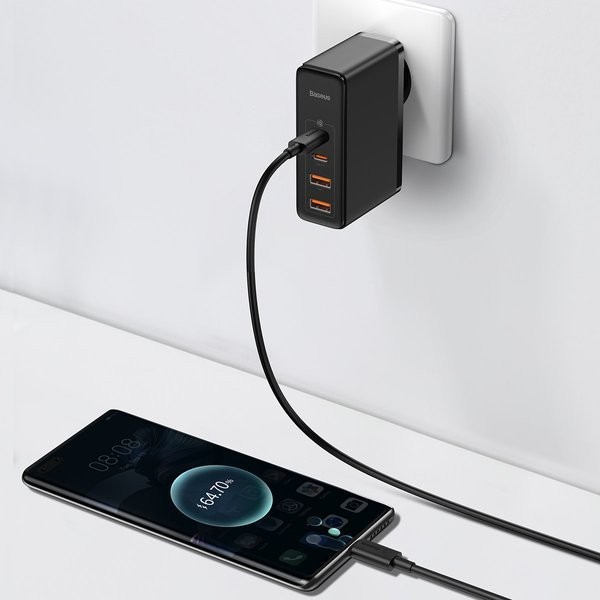 Baseus GaN2 Pro | Szybka ładowarka sieciowa, zasilacz 4 porty USB-A + USB-C 100W PD 