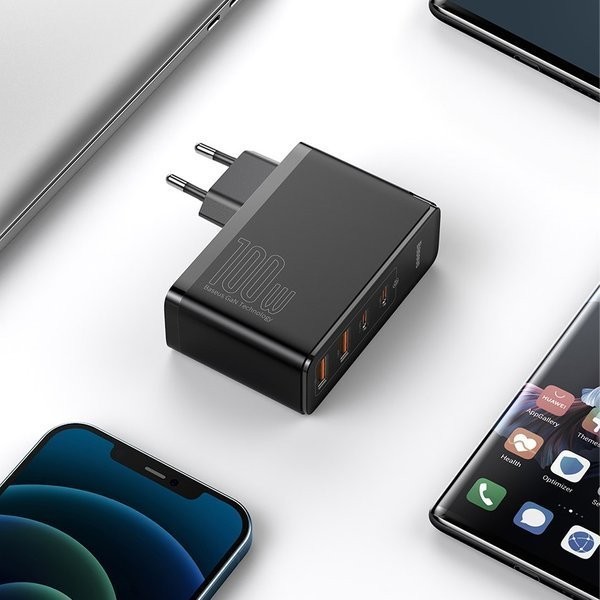 Baseus GaN2 Pro | Szybka ładowarka sieciowa, zasilacz 4 porty USB-A + USB-C 100W PD 