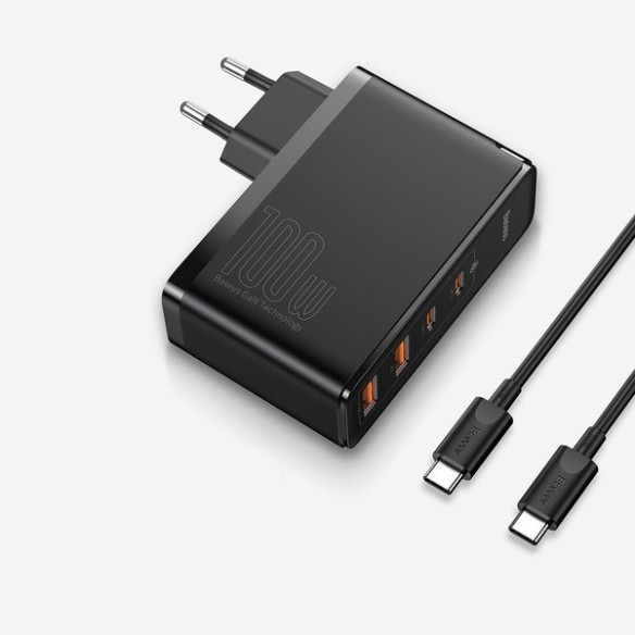 Baseus GaN2 Pro | Szybka ładowarka sieciowa, zasilacz 4 porty USB-A + USB-C 100W PD 