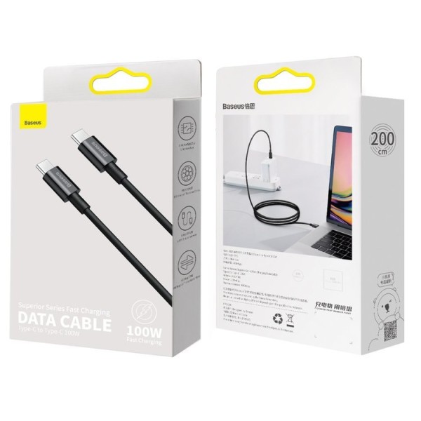 Baseus Superior | Kabel Type-C USB-C 5A/20V 100W Power Delivery QC4.0 2m
