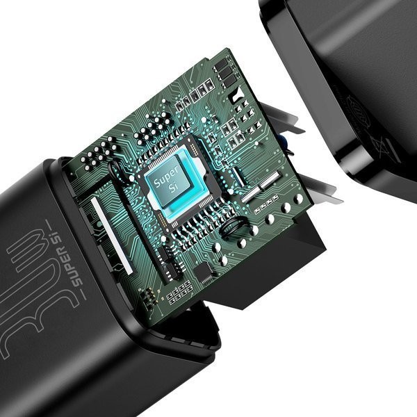 Baseus Super Si | Ładowarka sieciowa zasilacz 30W USB-C Power Delivery Quick Charge QC 3.0