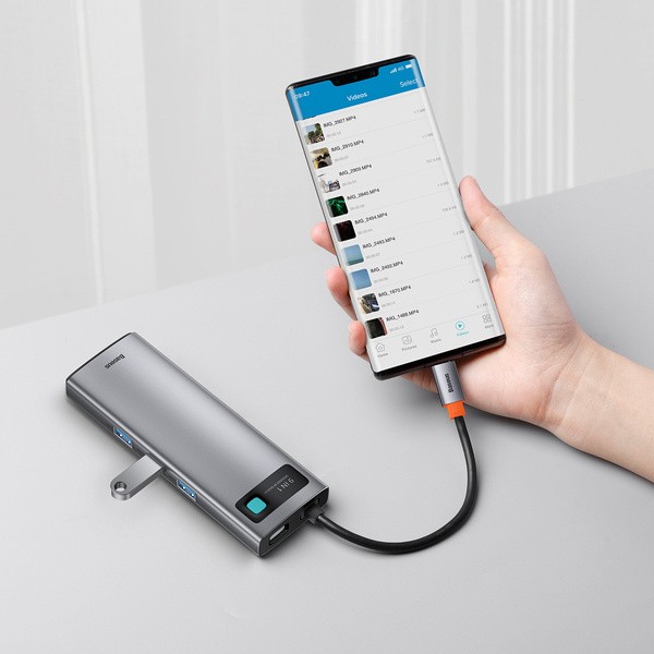 Baseus Metal Gleam 9w1 | Adapter HUB 9w1 USB-C do HDMI, VGA, RJ45, 3x USB3.0, SD/TF, 100W  