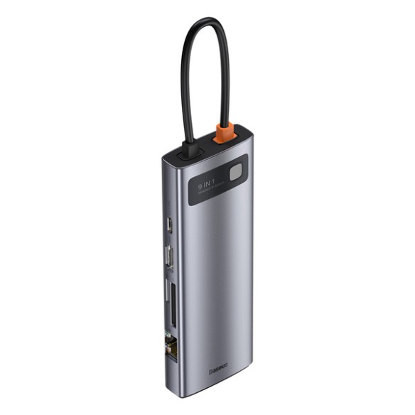Baseus Metal Gleam 9w1 | Adapter HUB 9w1 USB-C do HDMI, VGA, RJ45, 3x USB3.0, SD/TF, 100W  