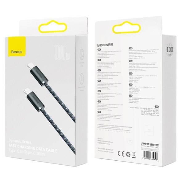 Baseus Dynamic Series | Kabel USB-C Type-C 100W Power Delivery Quick Charge 1m