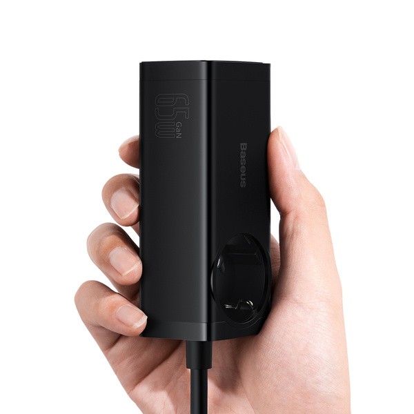 Baseus GaN3 Pro AC+2U+2C | Ładowarka sieciowa gniazdo zasilania AC 230V 2xUSB-A 2x USB-C 65W