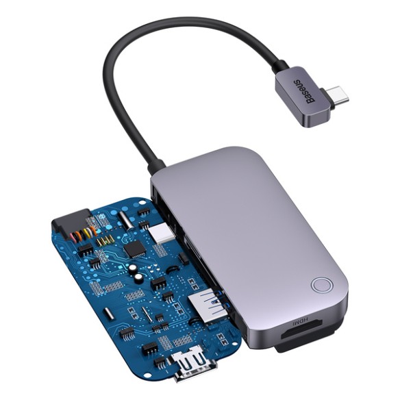 Baseus PadJoy 4-Port | HUB Adapter Type-C 4w1 HDMI 4K USB 3.0 Type-C Mini Jack 3.5mm 100W
