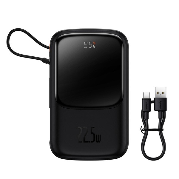 Baseus Qpow Pro | Power Bank 10000mAh PD 22.5W QC3.0 z kablem USB-C Overseas Edition