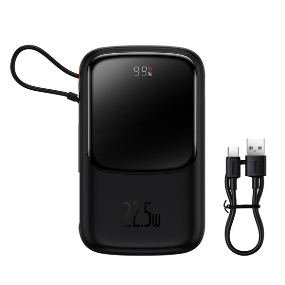 Baseus Qpow Pro | Power Bank 10000mAh PD 22.5W QC3.0 z kablem USB-C Overseas Edition