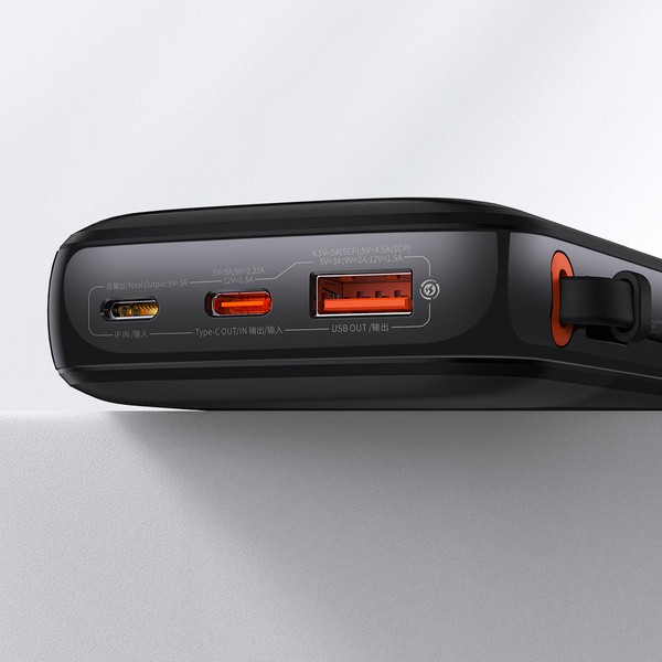 Baseus Qpow Pro | Power Bank 10000mAh PD 22.5W QC3.0 z kablem USB-C Overseas Edition