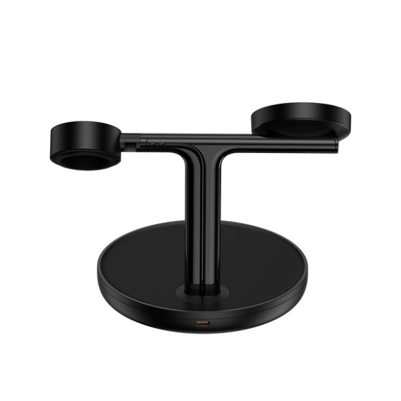 Baseus Swan 3-in-1 | Ładowarka indukcyjna do iPhone (MagSafe) + Samsung, Huawei, Apple, Xiaomi Qi + stacja dokująca do Apple Wat