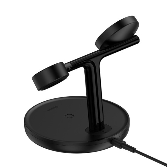 Baseus Swan 3-in-1 | Ładowarka indukcyjna do iPhone (MagSafe) + Samsung, Huawei, Apple, Xiaomi Qi + stacja dokująca do Apple Wat