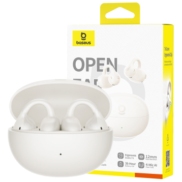 Baseus Bass BC1 Open-Ear True Słuchawki Bezprzewodowe Stellar White