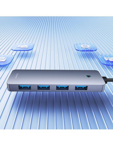 Baseus UltraJoy Series 4-Port HUB Lite 50cm Szary（USBA to USB3.0*4+Type-C5V