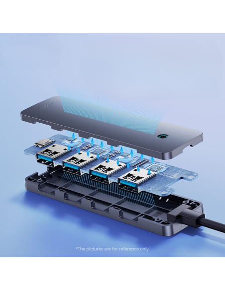 Baseus UltraJoy Series 4-Port HUB Lite 50cm Szary（USBA to USB3.0*4+Type-C5V