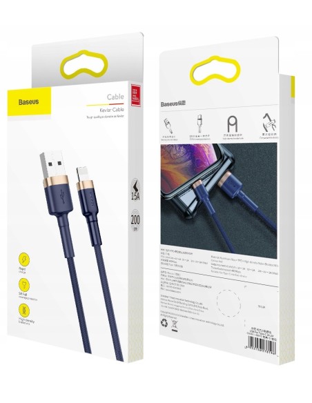 Baseus Cafule Kabel USB Do Lightning 1.5A 2m Niebiesko-Złoty