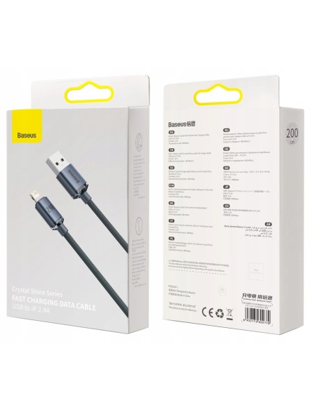 Baseus Crystal Shine Kabel USB Do Lightning 1.2m Czarny