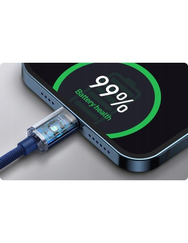 Baseus Crystal Shine Kabel USB-C Do Lightning 2m Niebieski