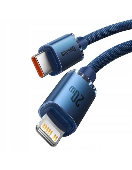 Baseus Crystal Shine Kabel USB-C Do Lightning 2m Niebieski