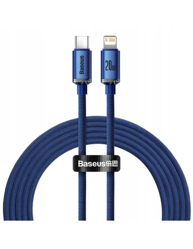 Baseus Crystal Shine Kabel USB-C Do Lightning 2m Niebieski