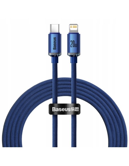 Baseus Crystal Shine Kabel USB-C Do Lightning 2m Niebieski