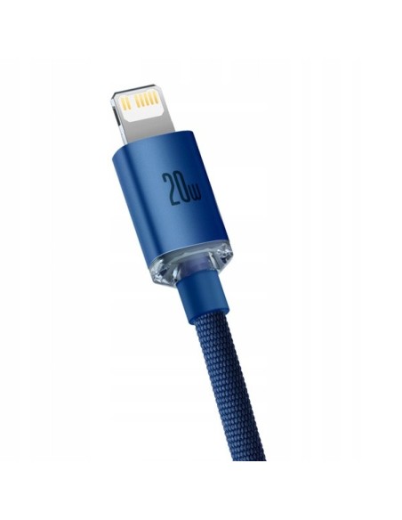 Baseus Crystal Shine Kabel USB-C Do Lightning 2m Niebieski