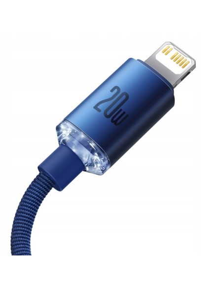 Baseus Crystal Shine Kabel USB-C Do Lightning 2m Niebieski