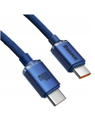 Baseus Crystal Shine Kabel USB-C Do USB-C 100W 1.2m Niebieski
