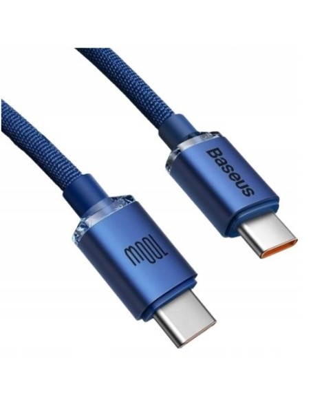 Baseus Crystal Shine Kabel USB-C Do USB-C 100W 1.2m Niebieski