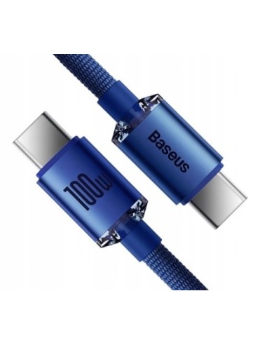 Baseus Crystal Shine Kabel USB-C Do USB-C 100W 1.2m Niebieski
