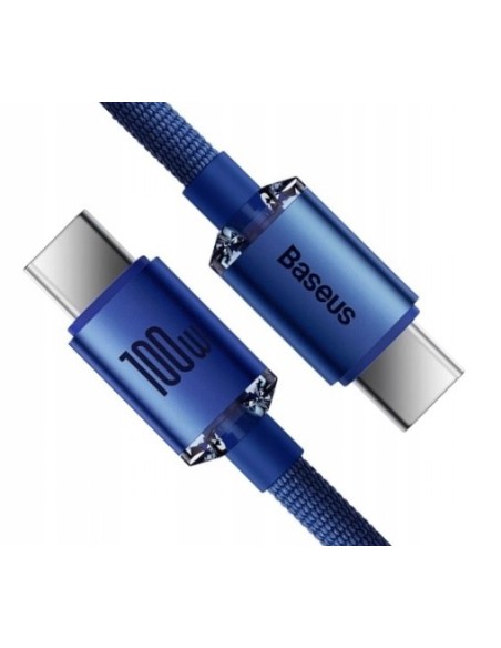 Baseus Crystal Shine Kabel USB-C Do USB-C 100W 1.2m Niebieski