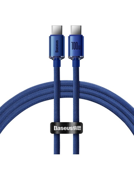 Baseus Crystal Shine Kabel USB-C Do USB-C 100W 1.2m Niebieski