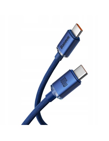 Baseus Crystal Shine Kabel USB-C Do USB-C 100W 1.2m Niebieski