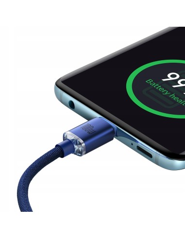 Baseus Crystal Shine Kabel USB-C Do USB-C 100W 1.2m Niebieski