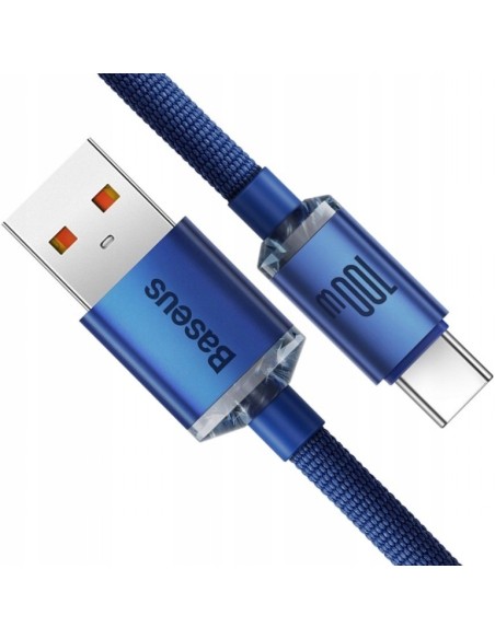 Baseus Crystal Shine Kabel USB Do USB-C 100W 2m Niebieski
