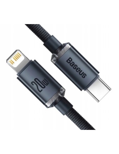 Baseus Crystal Shine Kabel USB-C Do Lightning 2m Czarny
