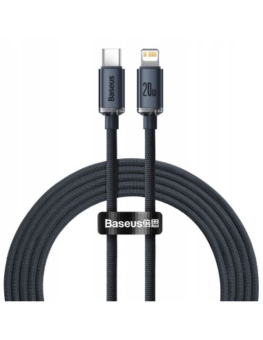 Baseus Crystal Shine Kabel USB-C Do Lightning 2m Czarny