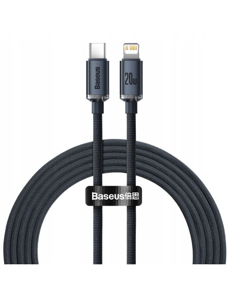 Baseus Crystal Shine Kabel USB-C Do Lightning 2m Czarny