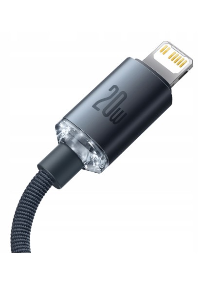 Baseus Crystal Shine Kabel USB-C Do Lightning 2m Czarny