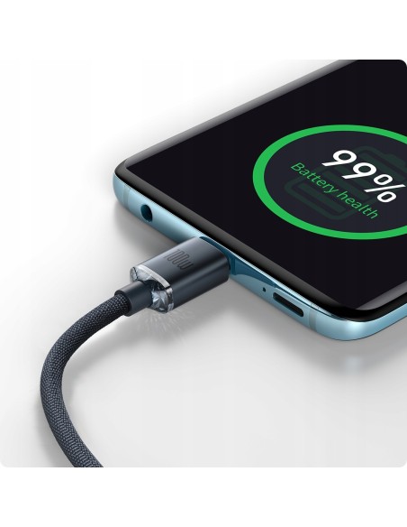 Baseus Crystal Shine Kabel USB-C Do USB-C 2m Czarny