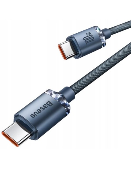 Baseus Crystal Shine Kabel USB-C Do USB-C 2m Czarny